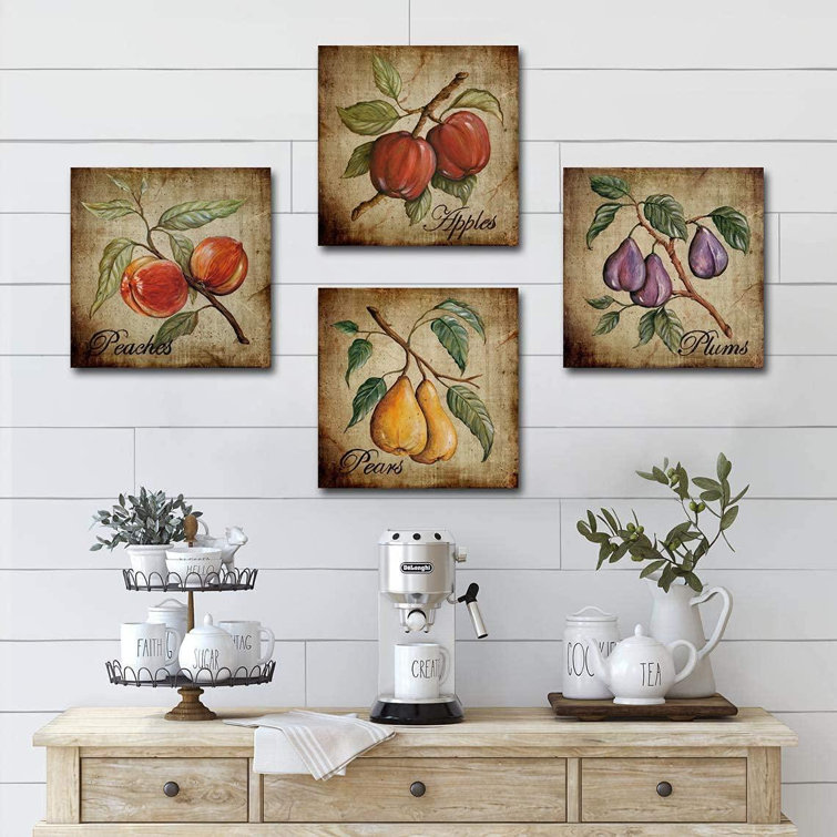 August Grove® Framed Fruit Kitchen Decor, Apple Artwork For Wall